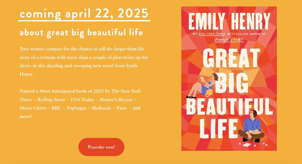 fiction book advertising: Emily Henry 